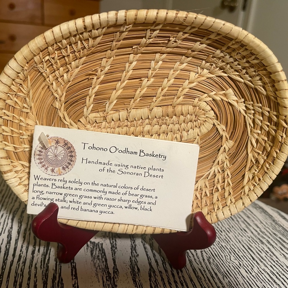 Hand woven Native American basket